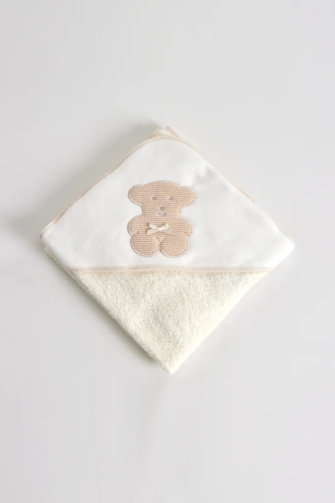 Toalha Bebé Ursinho Felpo 80x80cm - 90% Algodão Português