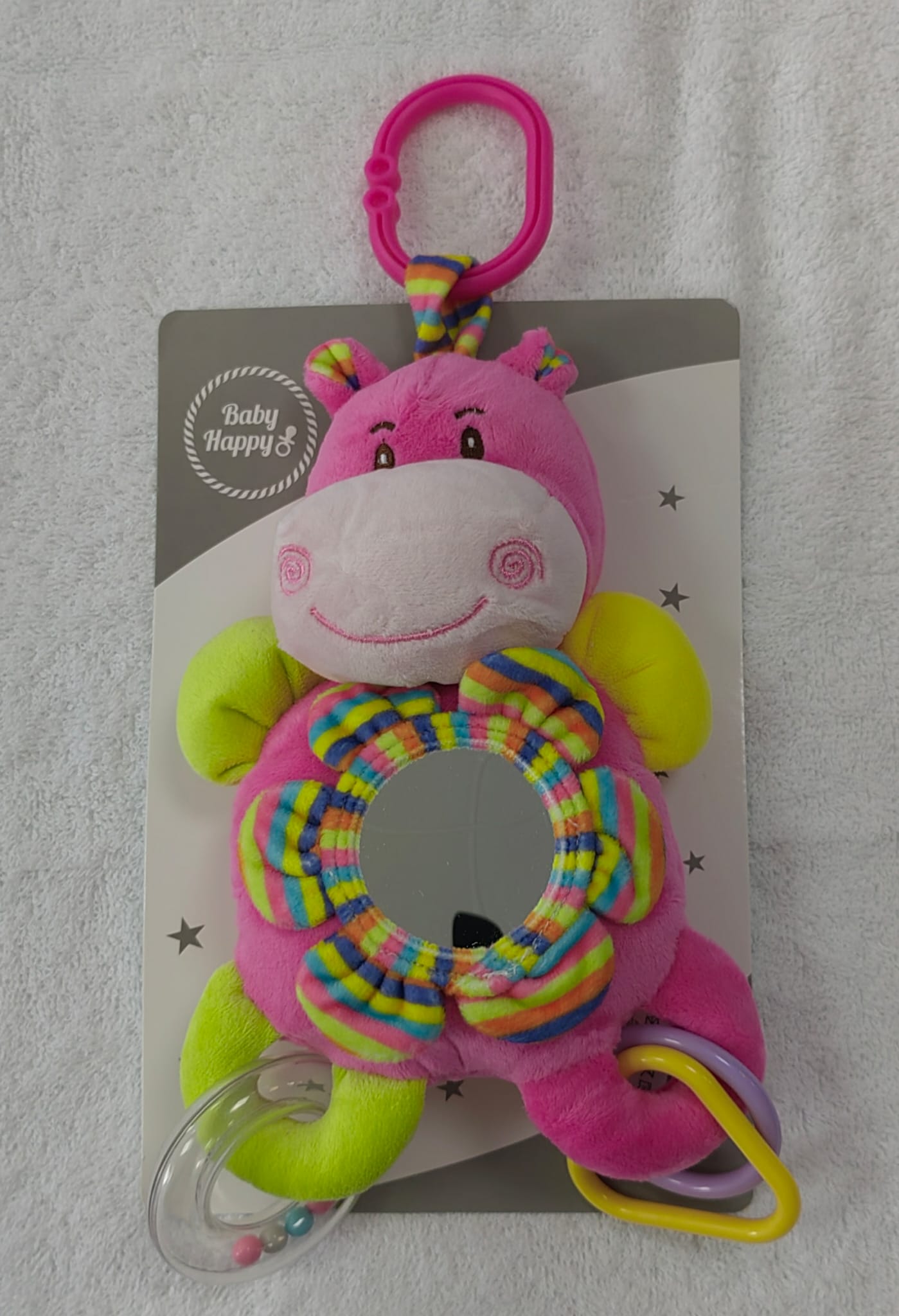 Brinquedo para ovo ou cadeirinha azul e rosa