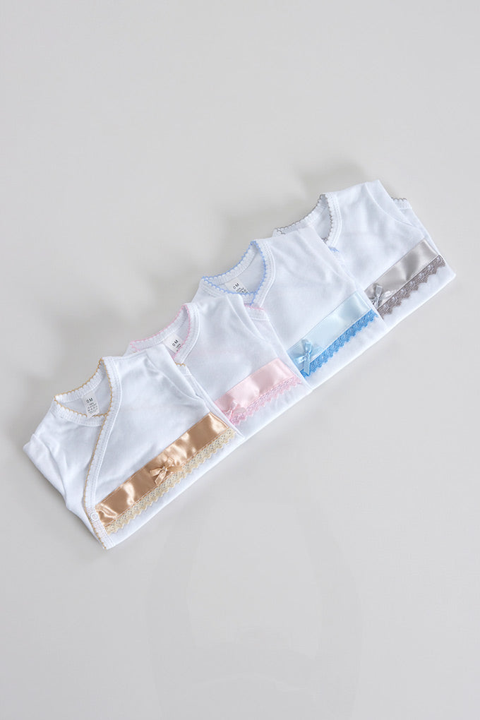 Body Trespasse Bebé + Collant - Conjunto Elegante com Laço e Cetim
