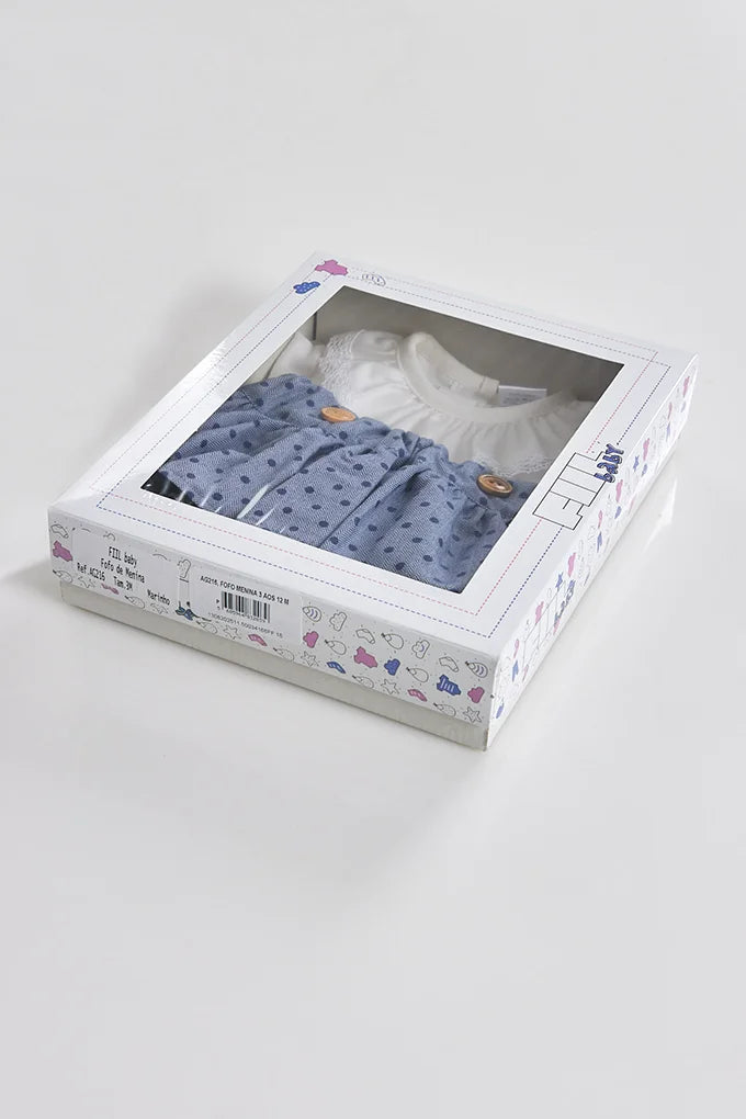 Conjunto 2 peças estampado c/ blusa rendada