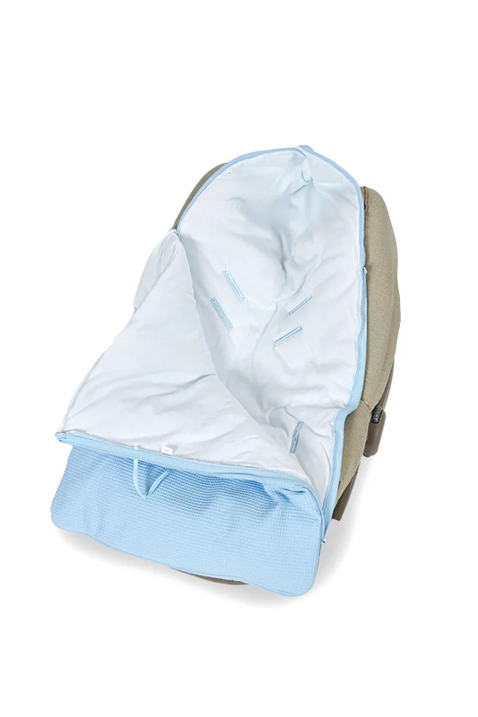 Saco bebé waffle bordado urso c/ pompom
