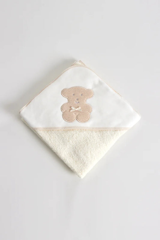 Toalha Bebé Ursinho Felpo 80x80cm - 90% Algodão Português
