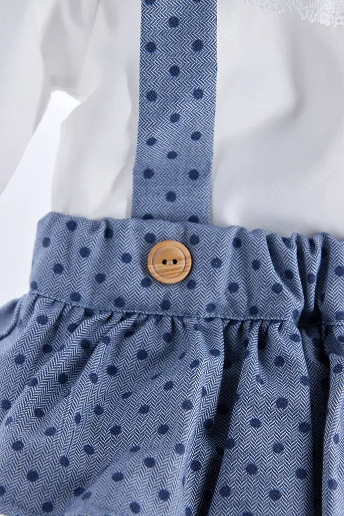 Conjunto 2 peças estampado c/ blusa rendada